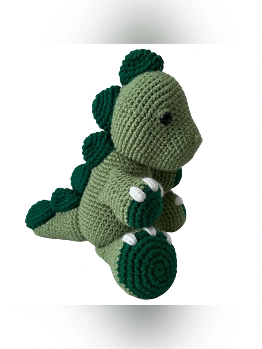 Green Handmade Crochet Dinosaur Amigurumi Acrylic Dino Stuffy Toy